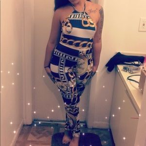 Chain Printed One-piece Jumpsuit